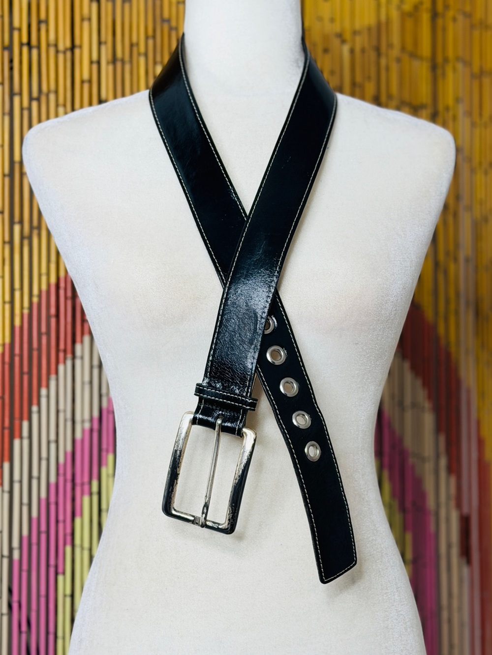 Vintage 90s DKNY USA Italian Leather Belt XL